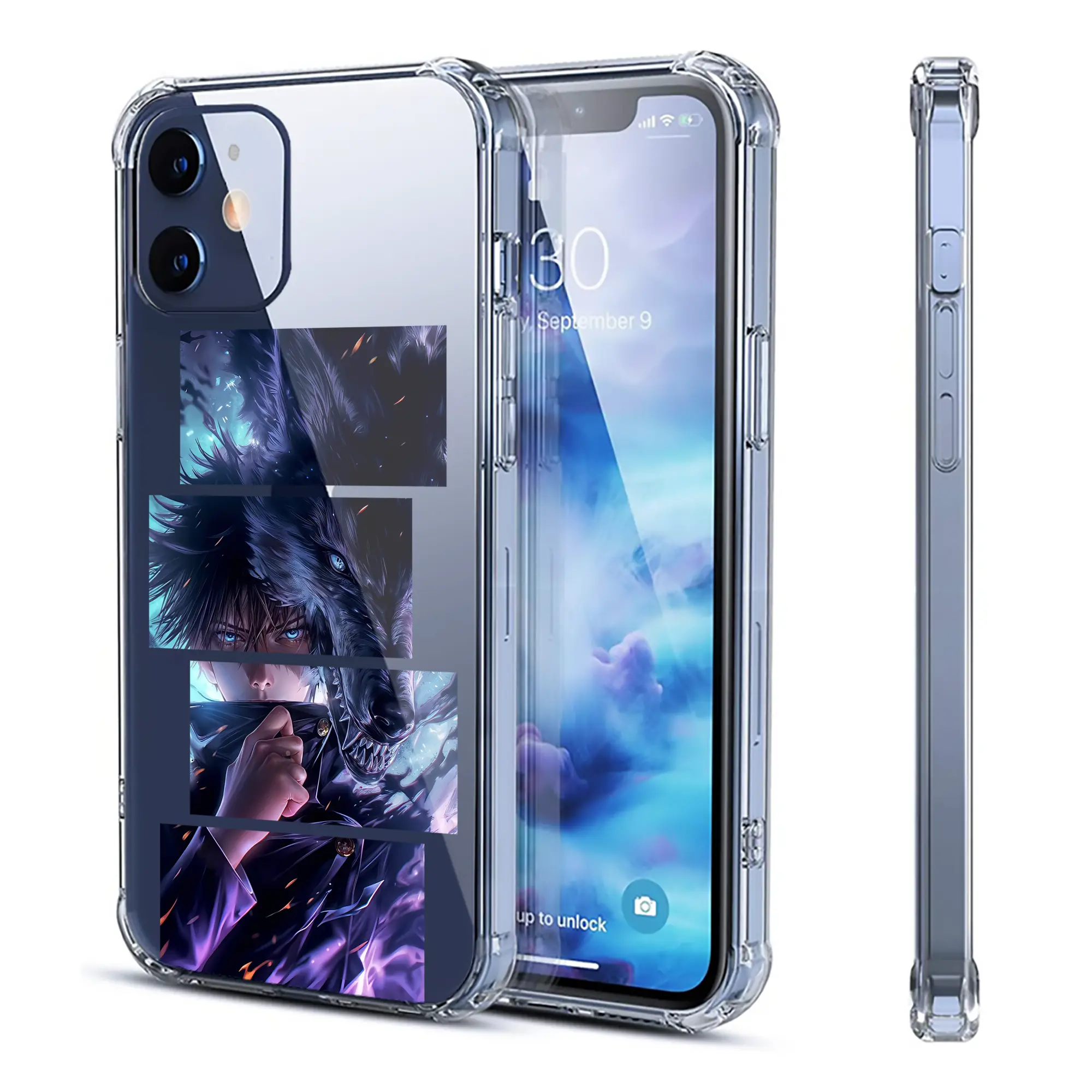 呪術廻戦 グッズ,伏黒 恵 - IPhone 12シリーズ対応 ・ 透明スマホケース ・ クリアソフトケース ・ TPU素材 ・ 耐衝撃 ・ 高密着 ・ 防汚 防指紋 ・ 簡単着脱